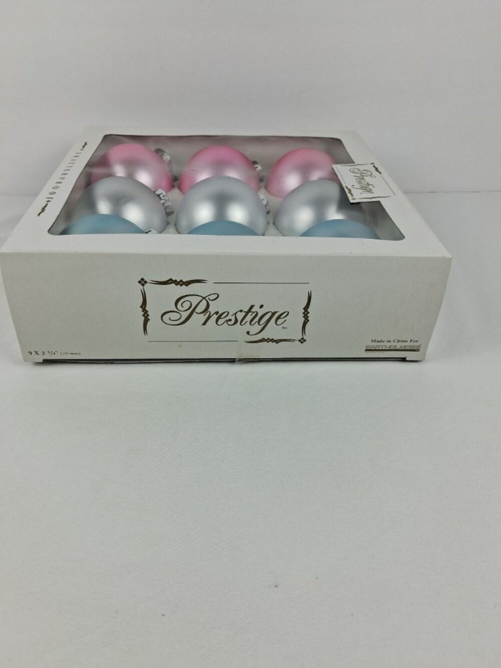 Prestige Barthelmess Shatterproof 70mm Ornaments 9-Pieces Pink/Silver/Blue - Picture 6 of 6